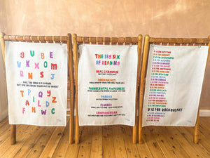 Literacy Lesson in a Tea Towel (set of 3)